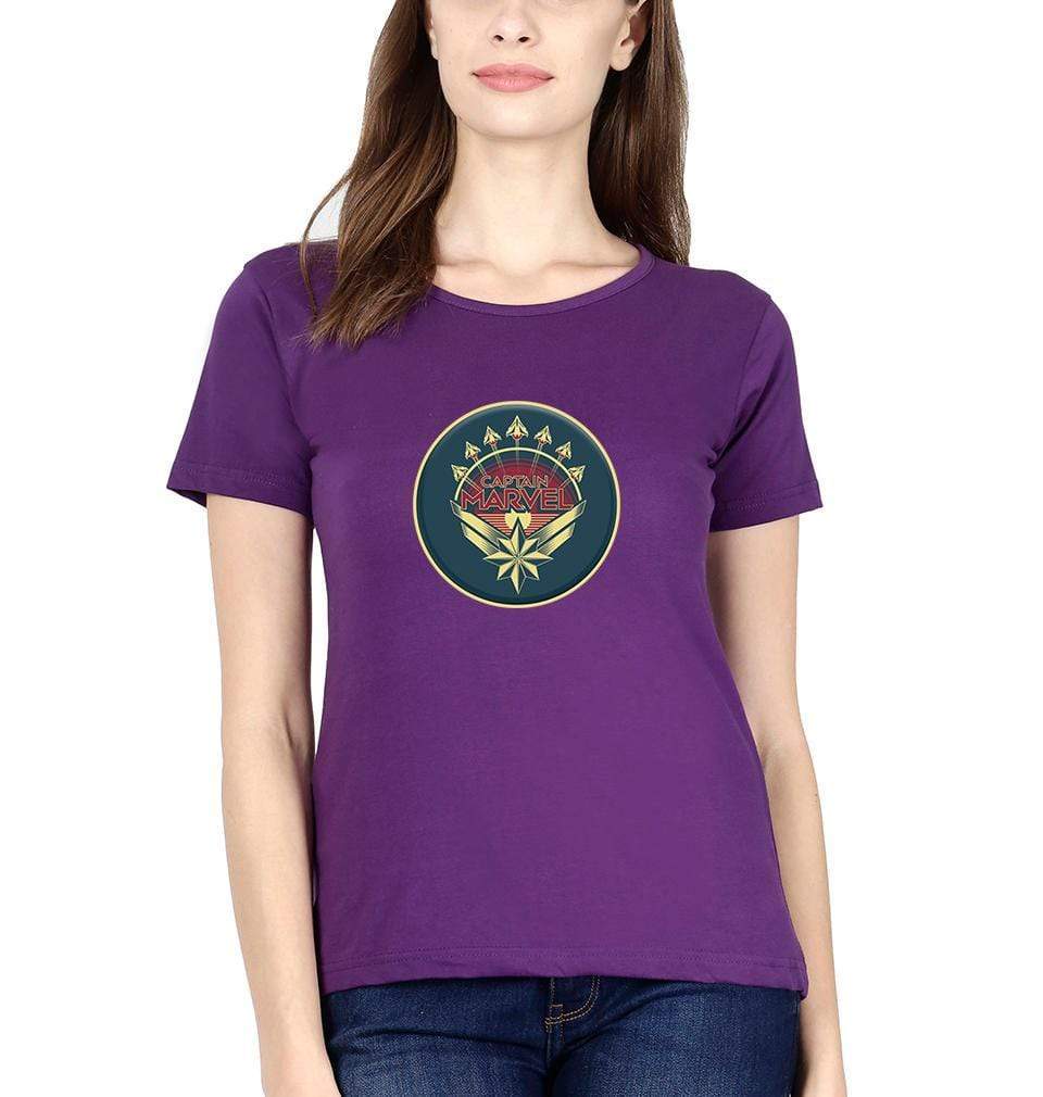 Captain marvel Womens Half Sleeves T-Shirts-FunkyTradition Half Sleeves T-Shirt FunkyTradition
