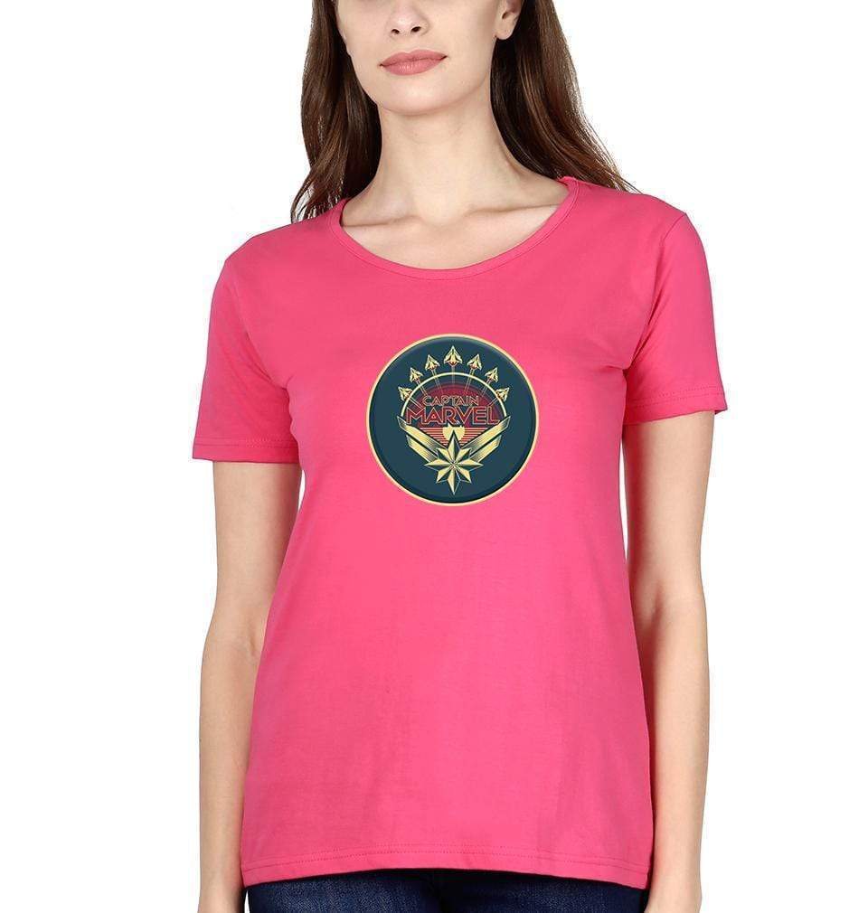 Captain marvel Womens Half Sleeves T-Shirts-FunkyTradition Half Sleeves T-Shirt FunkyTradition