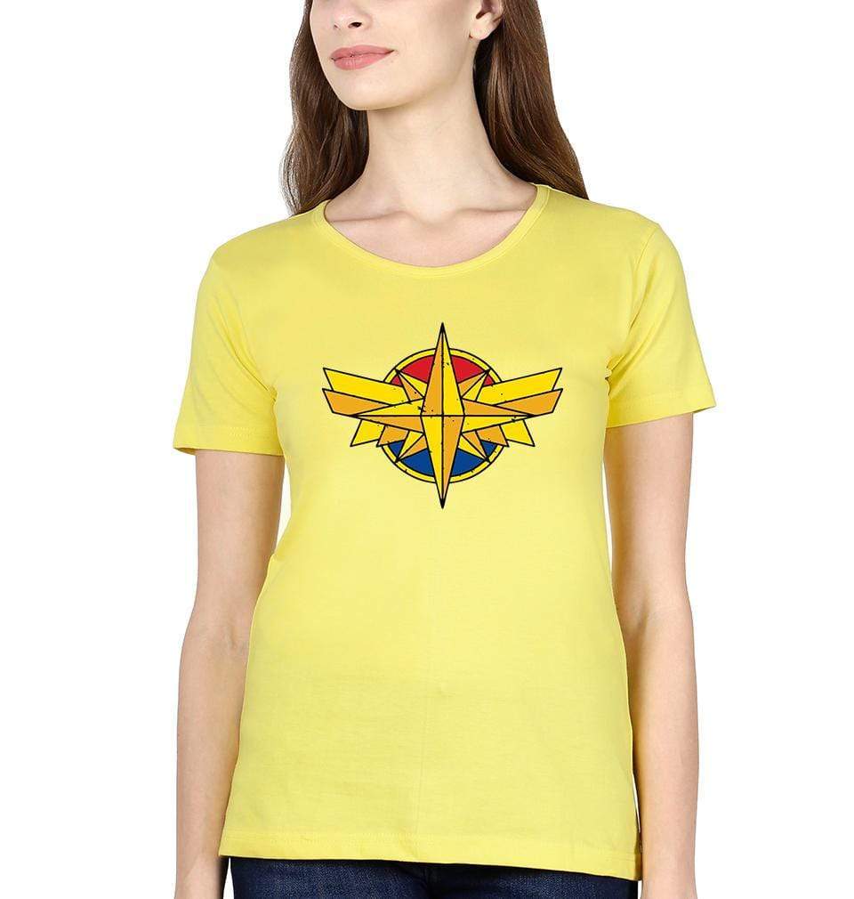 Captain marvel Womens Half Sleeves T-Shirts-FunkyTradition Half Sleeves T-Shirt FunkyTradition