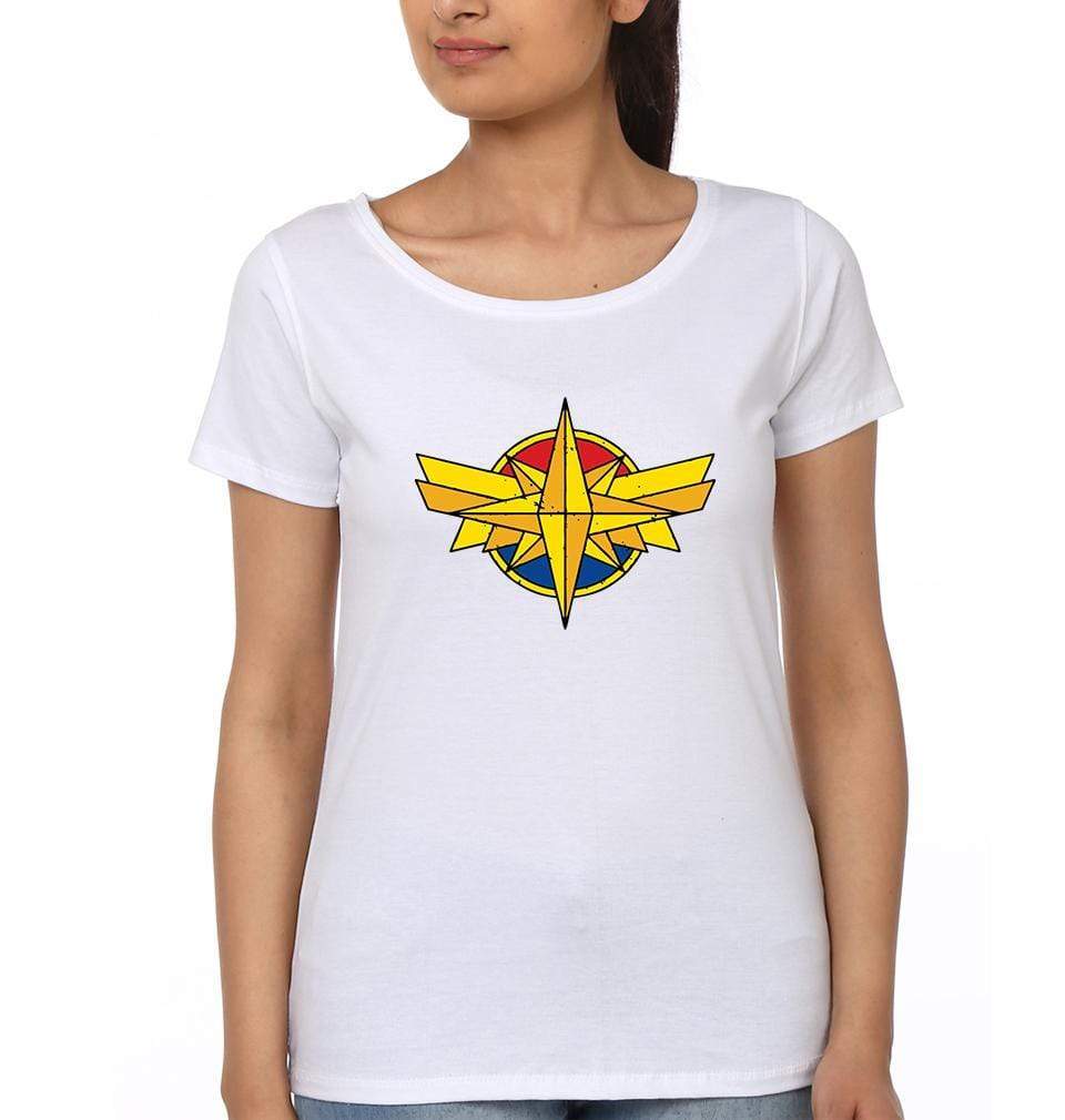 Captain marvel Womens Half Sleeves T-Shirts-FunkyTradition Half Sleeves T-Shirt FunkyTradition