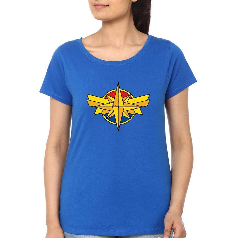 Captain marvel Womens Half Sleeves T-Shirts-FunkyTradition Half Sleeves T-Shirt FunkyTradition