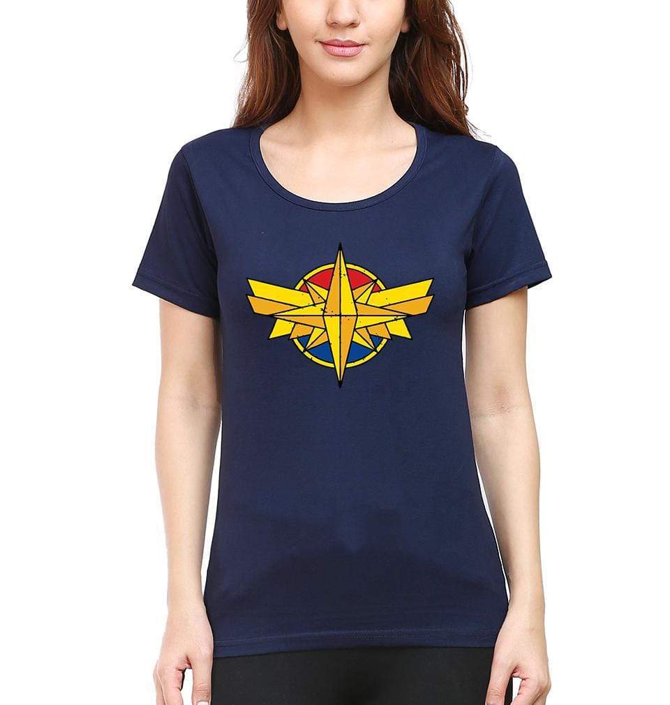 Captain marvel Womens Half Sleeves T-Shirts-FunkyTradition Half Sleeves T-Shirt FunkyTradition