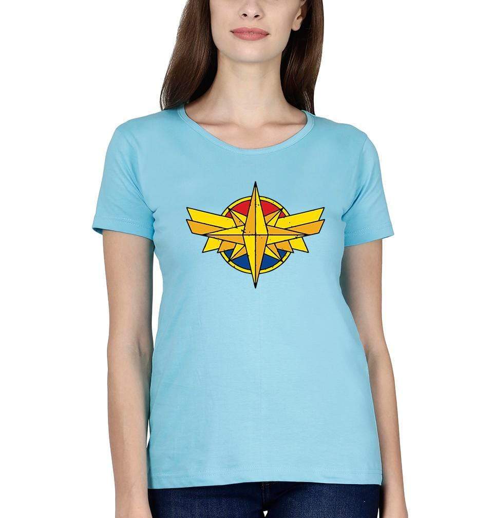 Captain marvel Womens Half Sleeves T-Shirts-FunkyTradition Half Sleeves T-Shirt FunkyTradition