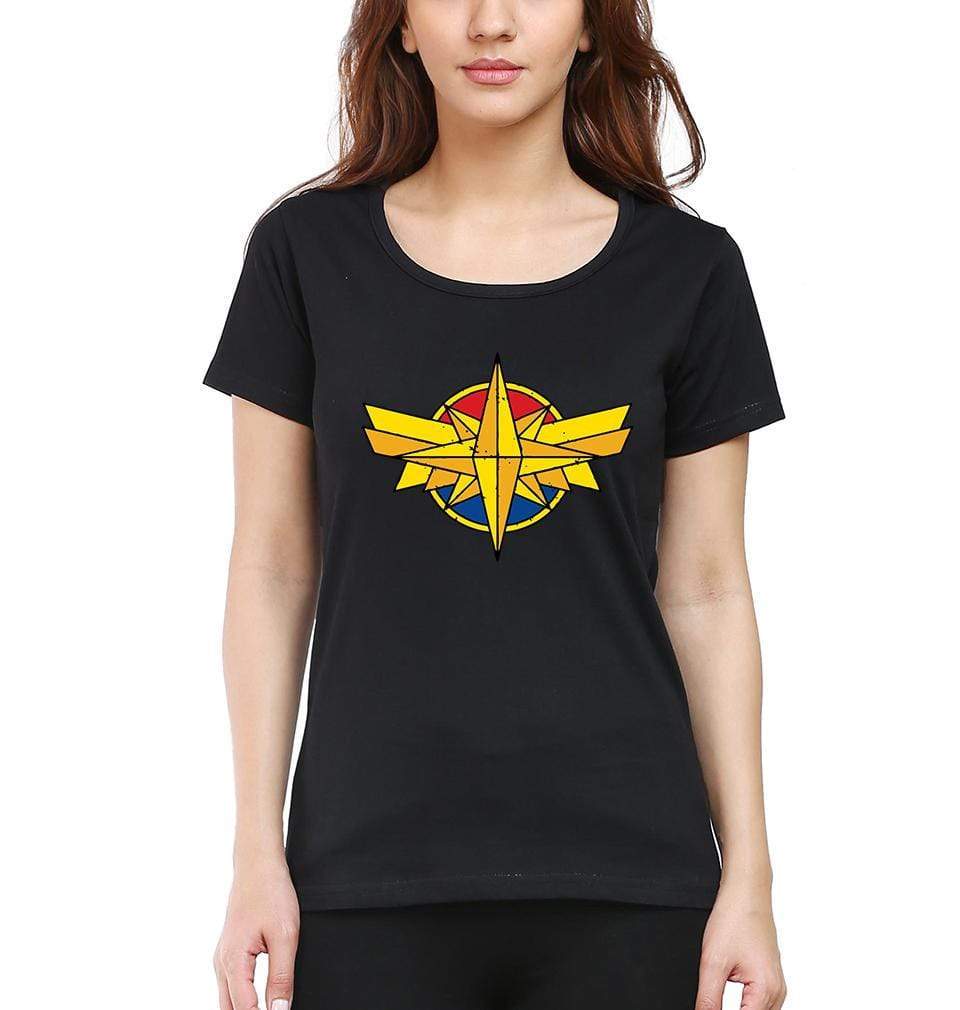 Captain marvel Womens Half Sleeves T-Shirts-FunkyTradition Half Sleeves T-Shirt FunkyTradition