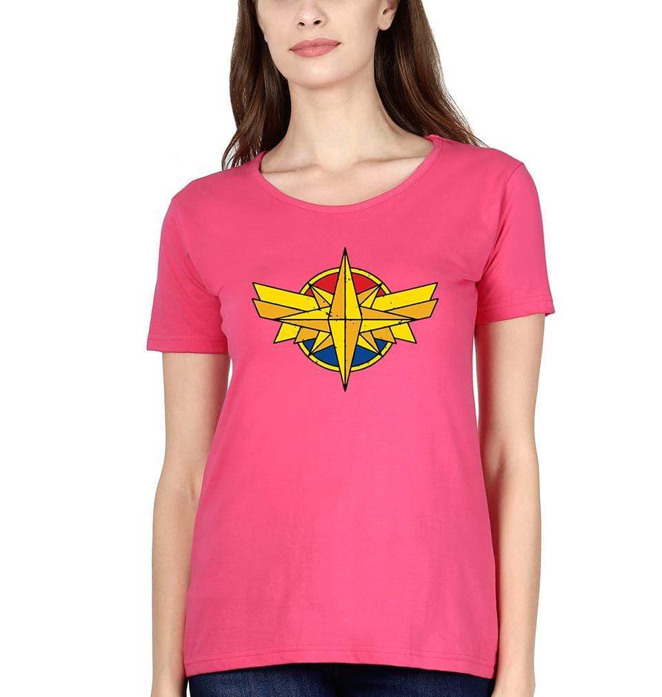 Captain marvel Womens Half Sleeves T-Shirts-FunkyTradition Half Sleeves T-Shirt FunkyTradition