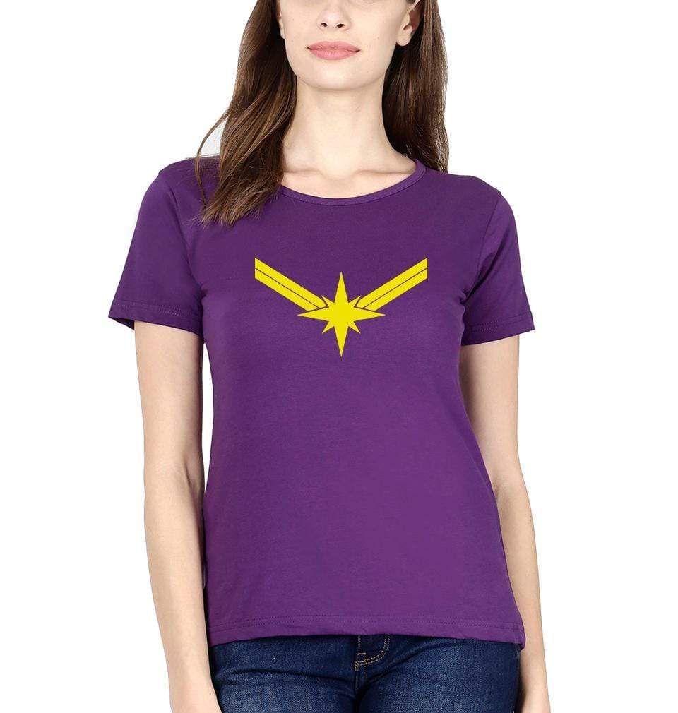 Captain marvel Womens Half Sleeves T-Shirts-FunkyTradition Half Sleeves T-Shirt FunkyTradition