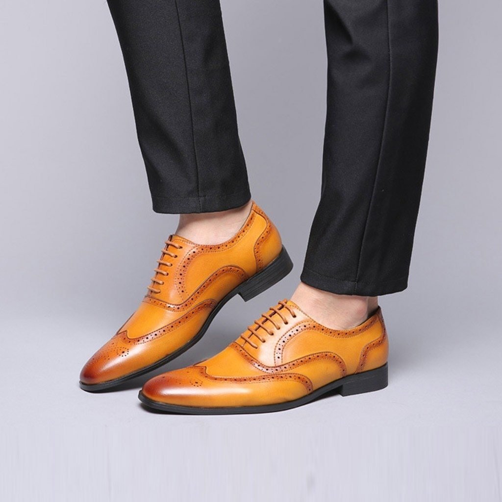 Classic Business Formal Shoes Pointed Toe leather For Men-FunkyTradition - FunkyTradition