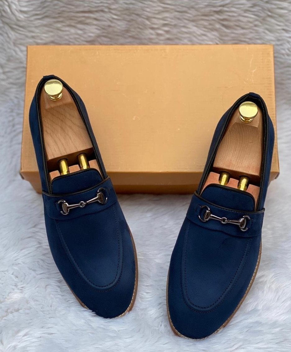 Classic Suede Leather Handmade Wooden Sole Slip On For Men-FunkyTradition - FunkyTradition