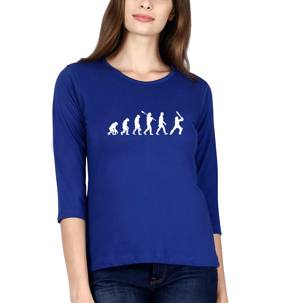 Cricket Evolution Womens Full Sleeves T-Shirts-FunkyTradition Half Sleeves T-Shirt FunkyTradition