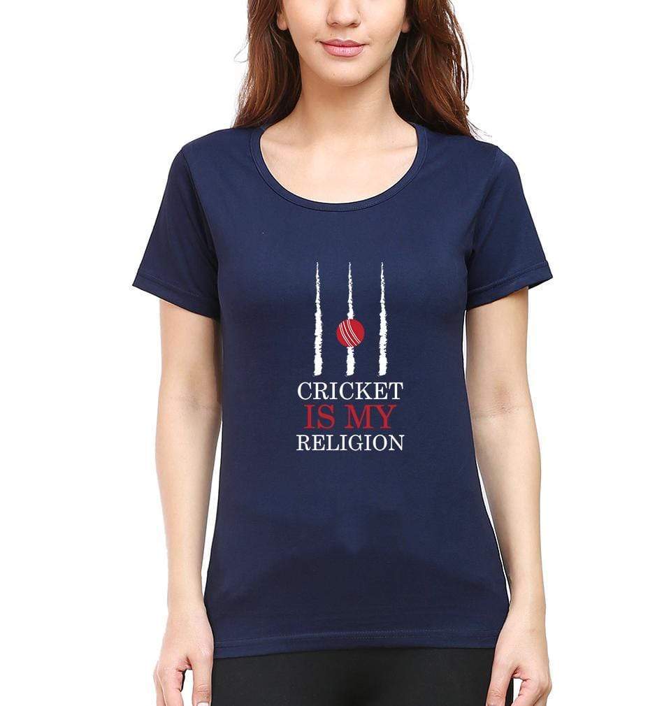 Cricket Is My Religion Womens Half Sleeves T-Shirts-FunkyTradition Half Sleeves T-Shirt FunkyTradition