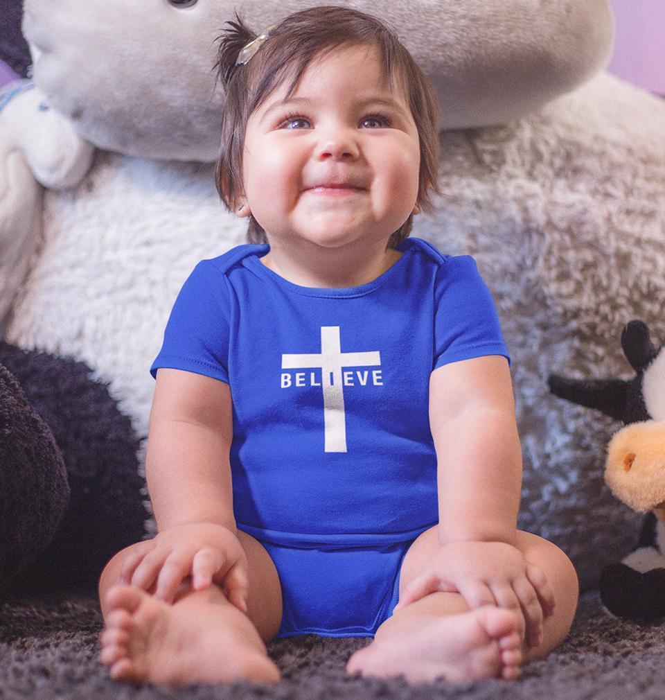 Cross Believe Rompers for Baby Girl- FunkyTradition FunkyTradition