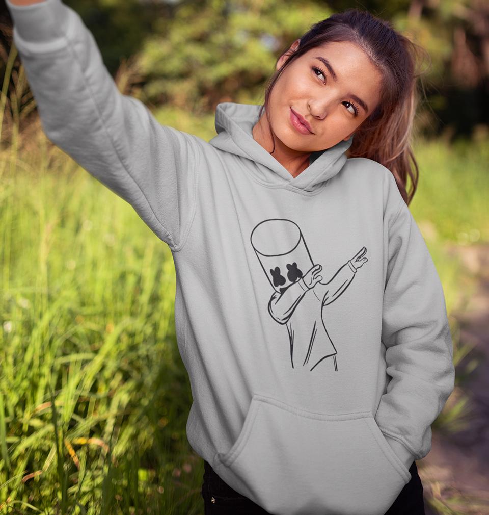 Dab Marshmello Hoodies for Women-FunkyTeesClub - FunkyTeesClub