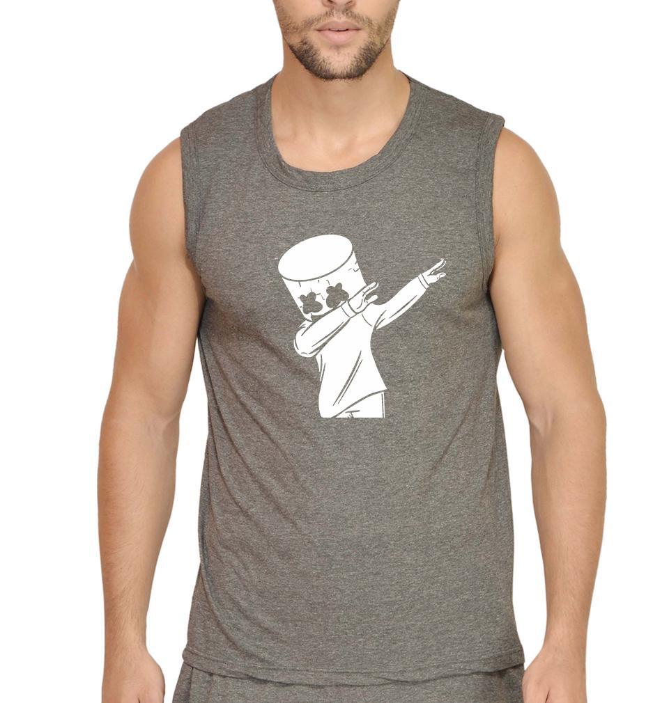 Dab Marshmello Men Sleeveless T-Shirts-FunkyTeesClub - FunkyTeesClub