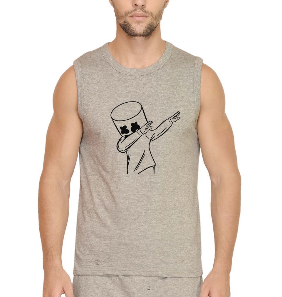 Dab Marshmello Men Sleeveless T-Shirts-FunkyTeesClub - FunkyTeesClub