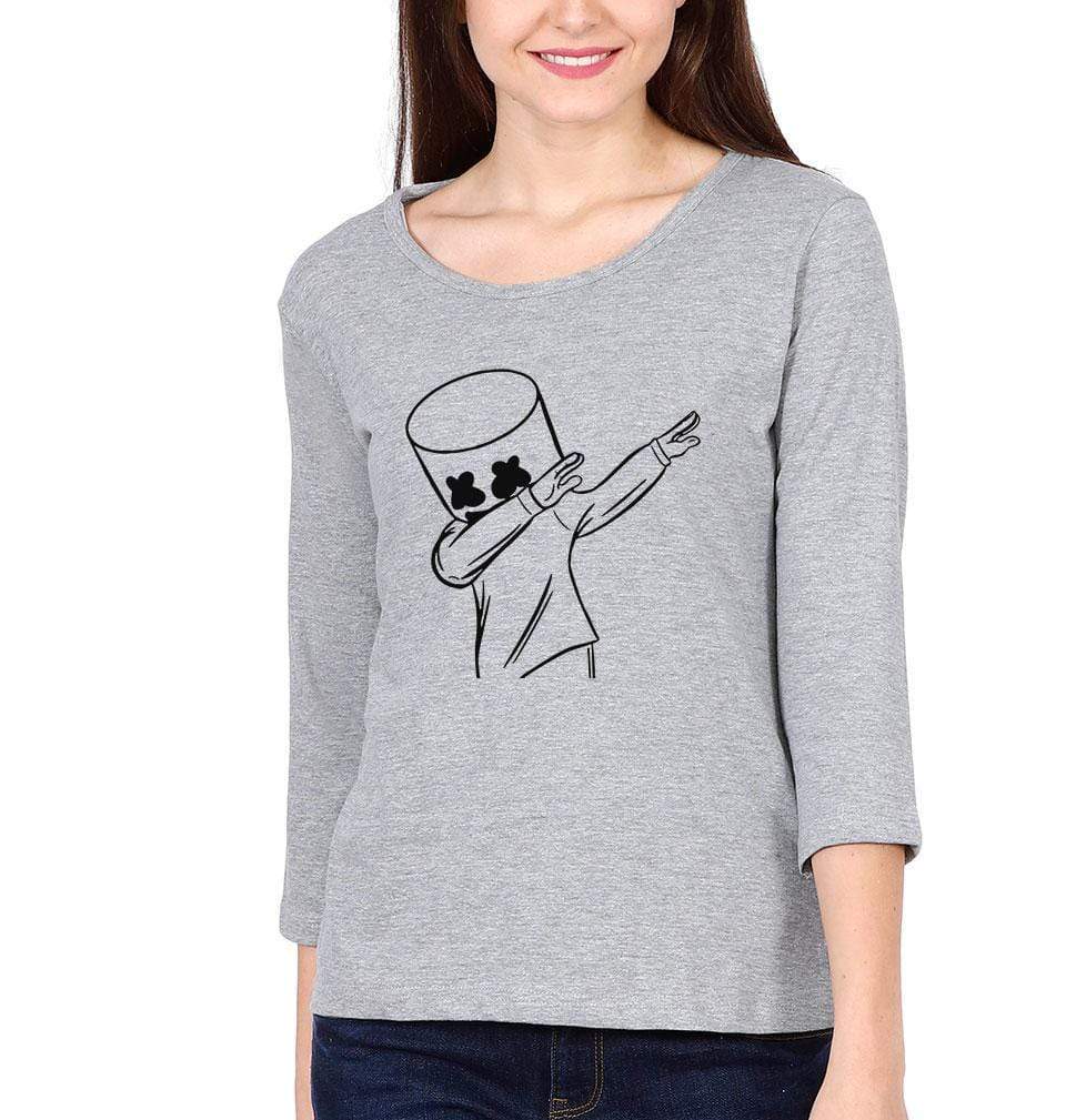 Dab Marshmello Womens Full Sleeves T-Shirts-FunkyTradition Half Sleeves T-Shirt FunkyTradition