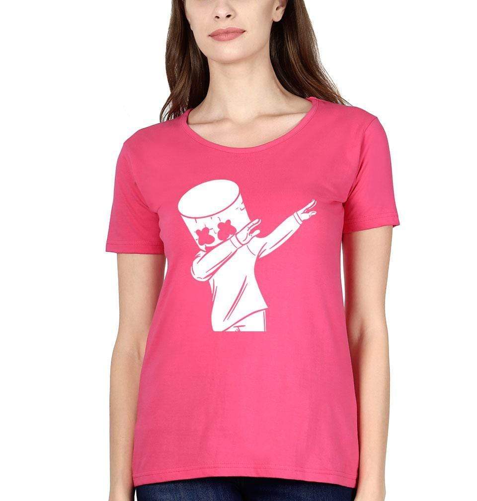 Dab Marshmello Womens Half Sleeves T-Shirts-FunkyTradition Half Sleeves T-Shirt FunkyTradition