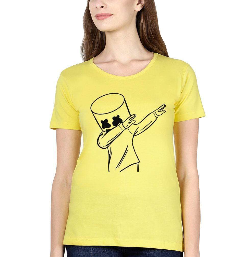 Dab Marshmello Womens Half Sleeves T-Shirts-FunkyTradition Half Sleeves T-Shirt FunkyTradition