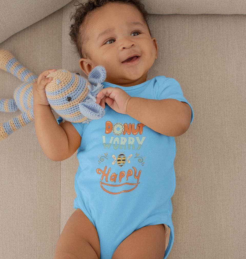 Donut Worry Be Happy Rompers for Baby Boy- FunkyTradition FunkyTradition