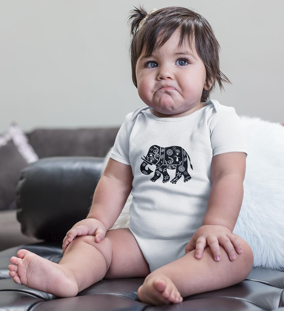 Elephant Abstract Rompers for Baby Girl- FunkyTradition FunkyTradition