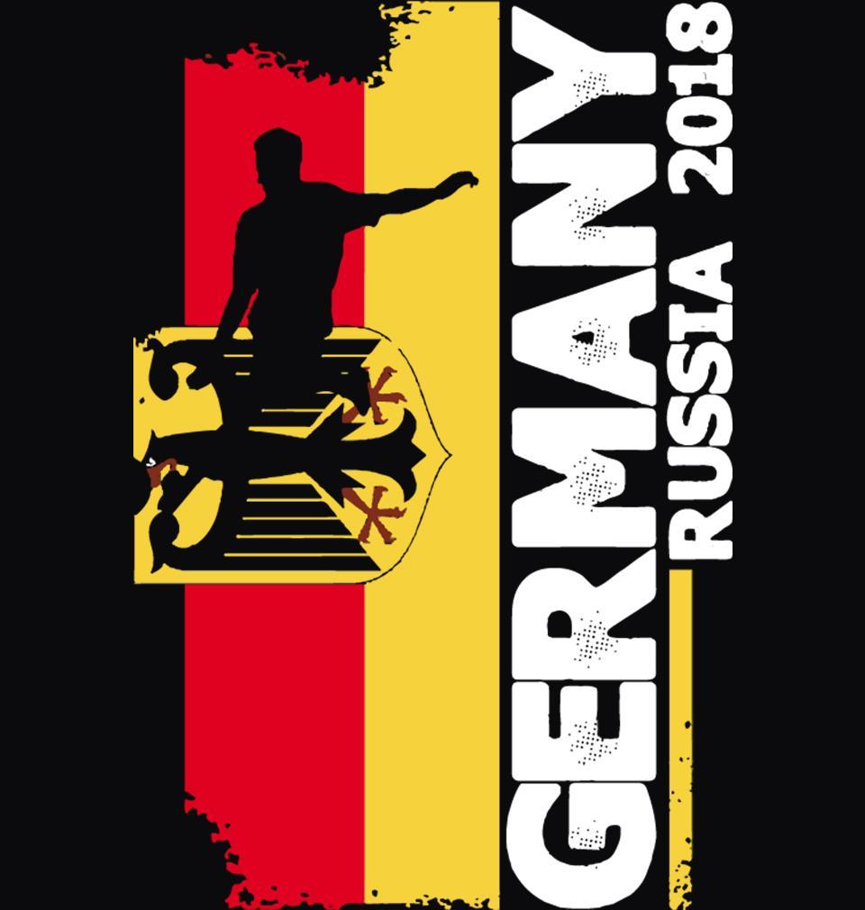 FunkyTradition Black Round Neck Germany 2018 Russia Half Sleeves T-Shirt