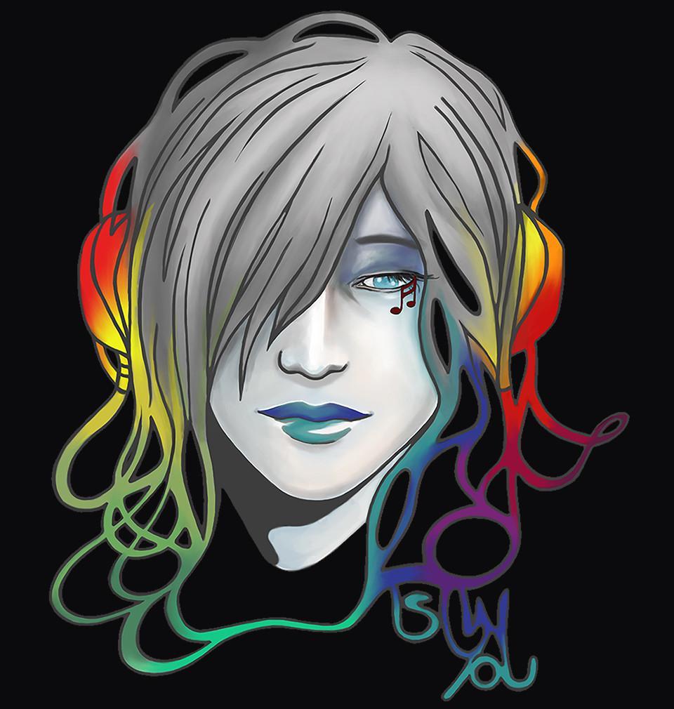 FunkyTradition Black Round Neck Music Colors End Half Sleeves T-Shirt