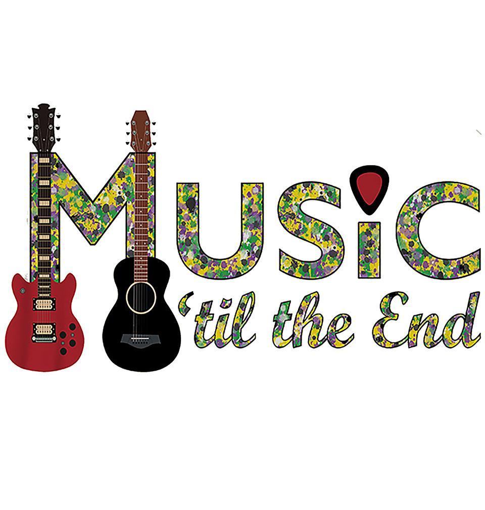 FunkyTradition White Round Neck Music Till End Half Sleeves T-Shirt