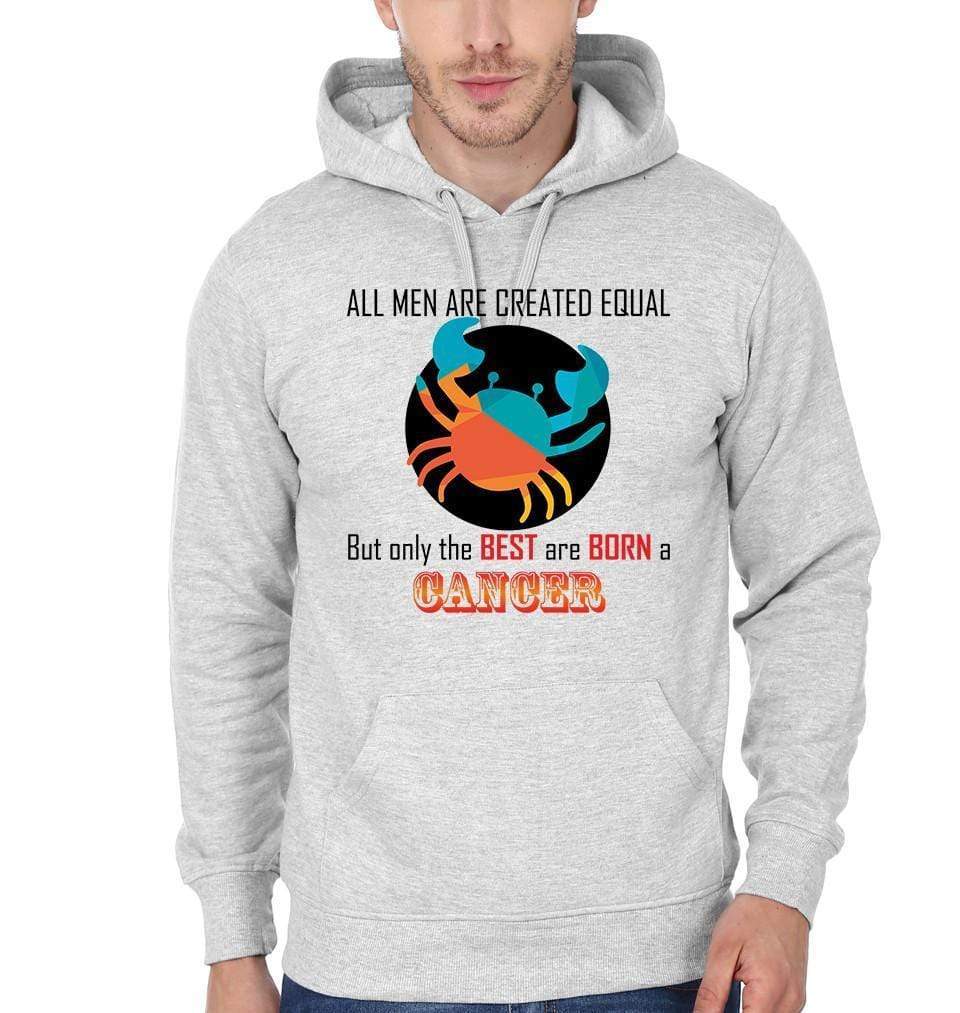 FunkyTradition All Men Created Equal But Best Are Born in Cancer Grey Hoodies Clothing FunkyTradition