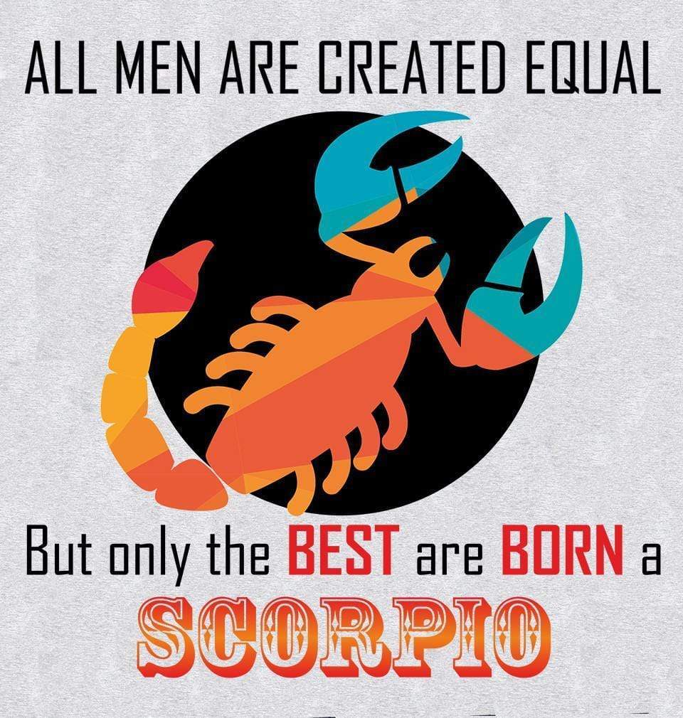 FunkyTradition All Men Created Equal But Best Are Born in Scorpio Grey Hoodies Clothing FunkyTradition
