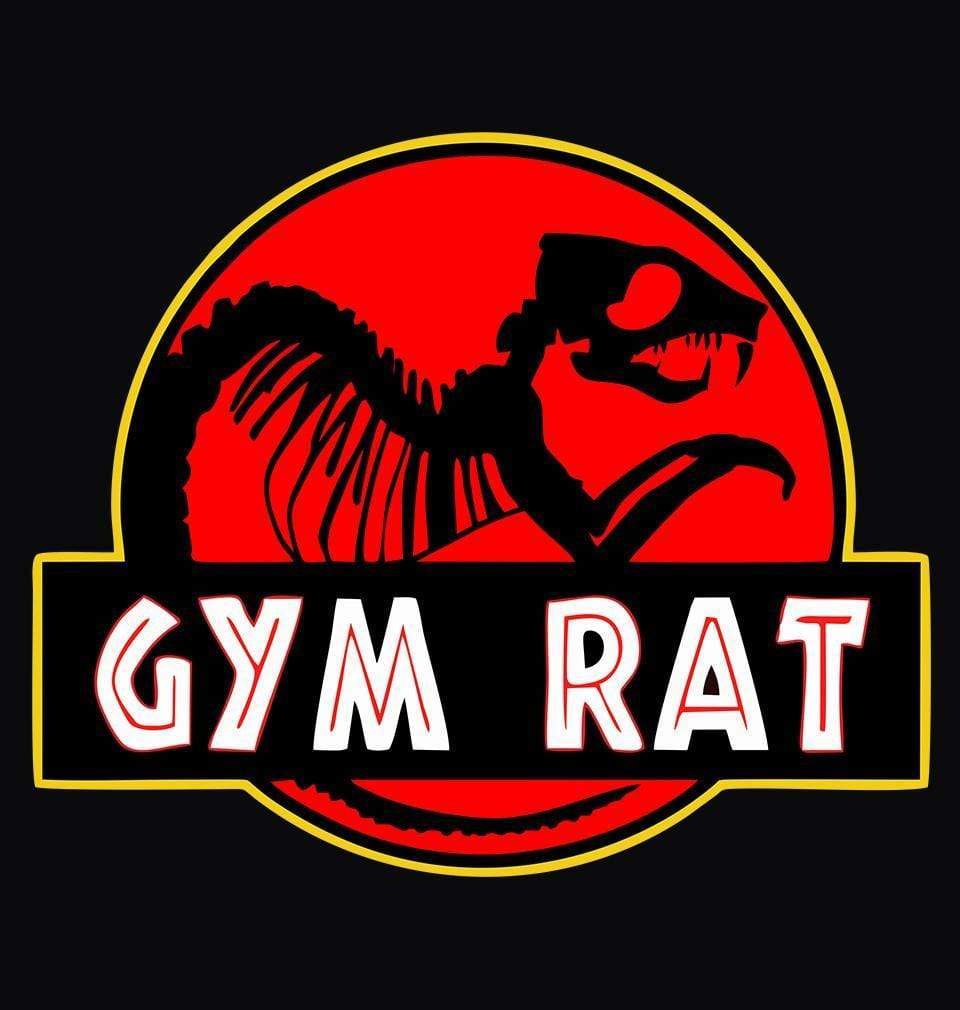 FunkyTradition Black Round Neck Gym Rat Half Sleeves T-Shirt Clothing FunkyTradition