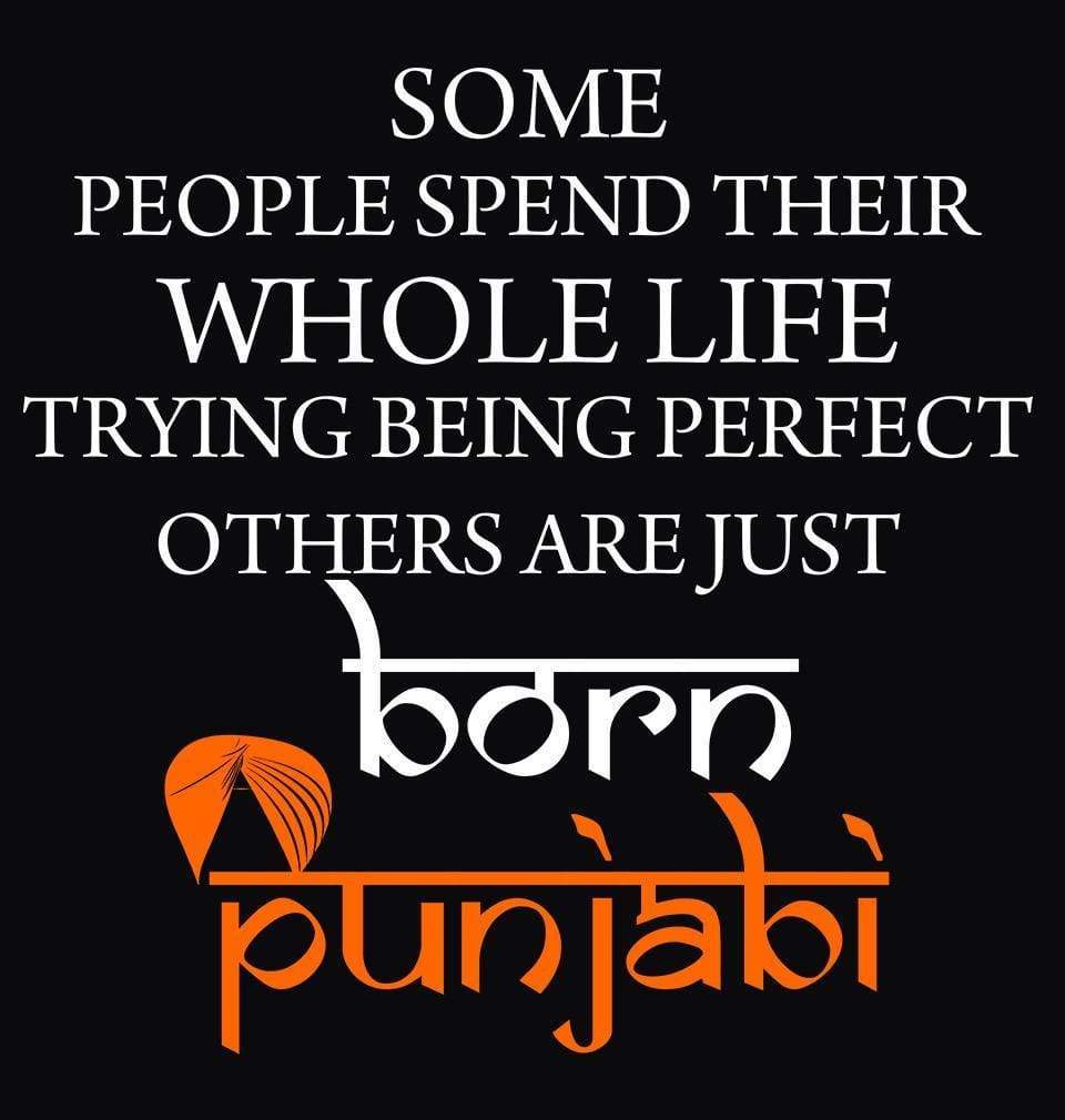 FunkyTradition Some People spend whole Life Trying To Be Perfect Others Are Just Born Punjabi Black Hoodies Hoodies FunkyTradition