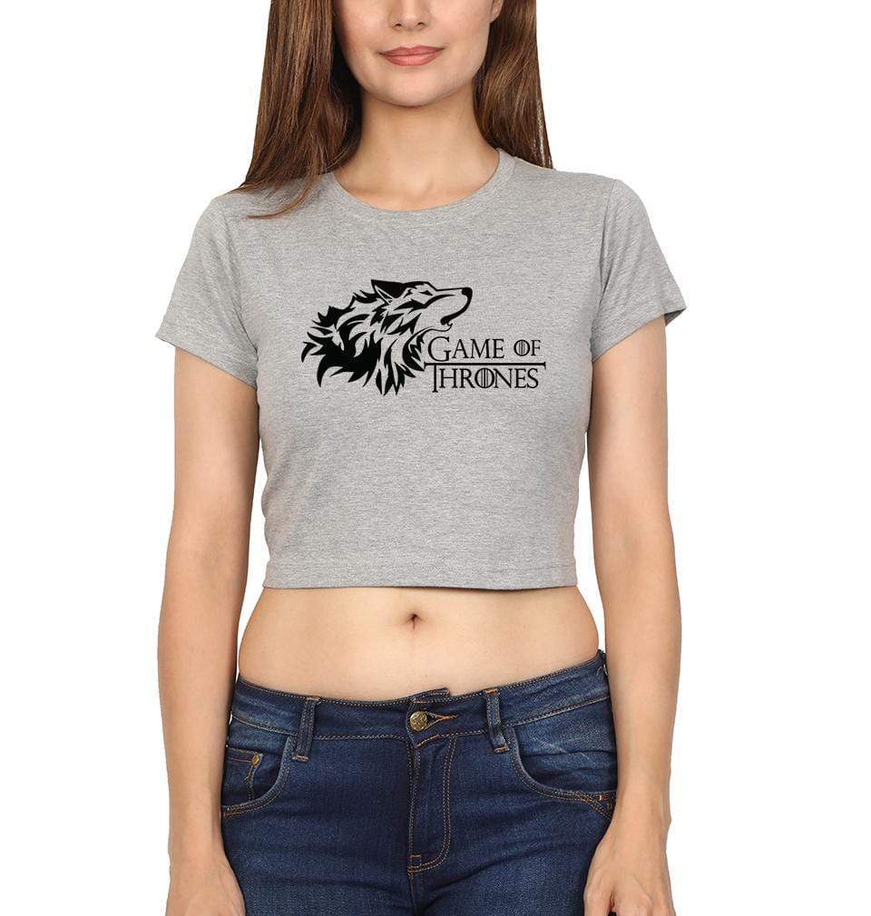 Game Of Thrones Winter Coming Womens Crop Top-FunkyTradition Half Sleeves T-Shirt FunkyTradition