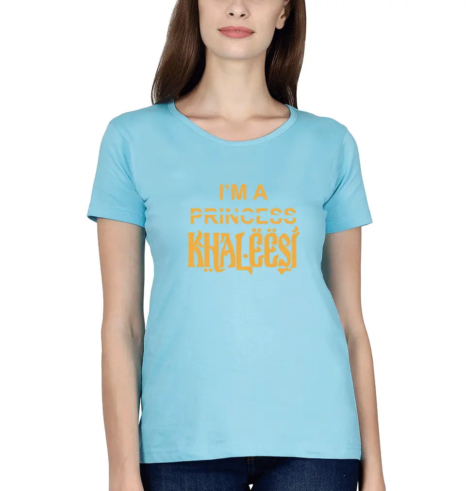 GOT Game Of Thrones I am Khaleesi Womens Half Sleeves T-Shirts-FunkyTradition Half Sleeves T-Shirt FunkyTradition
