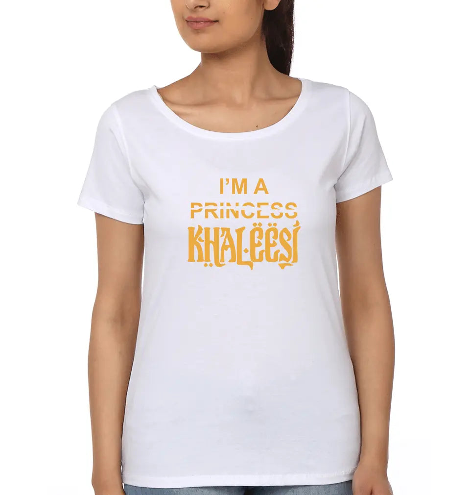 GOT Game Of Thrones I am Khaleesi Womens Half Sleeves T-Shirts-FunkyTradition Half Sleeves T-Shirt FunkyTradition