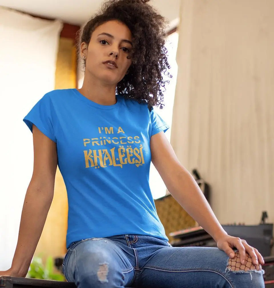 GOT Game Of Thrones I am Khaleesi Womens Half Sleeves T-Shirts-FunkyTradition Half Sleeves T-Shirt FunkyTradition