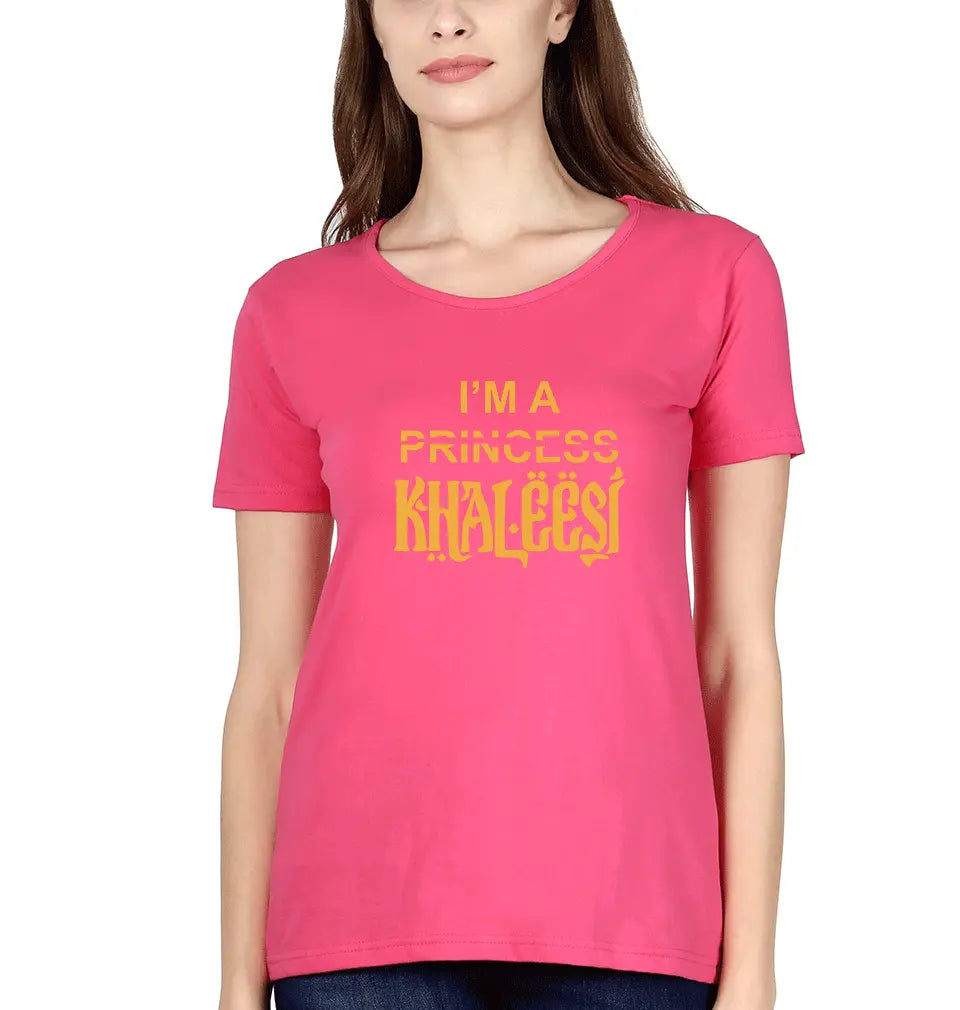 GOT Game Of Thrones I am Khaleesi Womens Half Sleeves T-Shirts-FunkyTradition Half Sleeves T-Shirt FunkyTradition