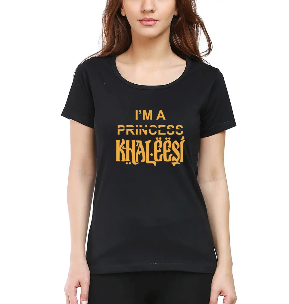 GOT Game Of Thrones I am Khaleesi Womens Half Sleeves T-Shirts-FunkyTradition Half Sleeves T-Shirt FunkyTradition