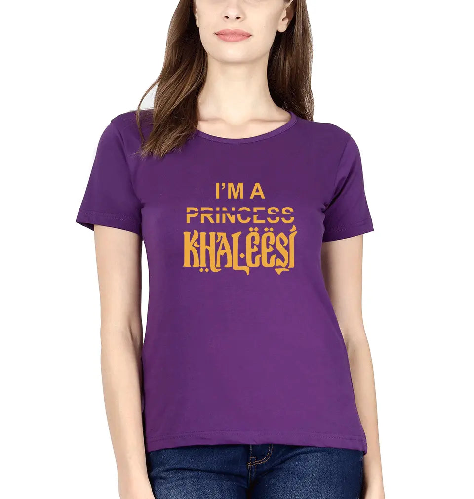 GOT Game Of Thrones I'M Khaleesi Womens Half Sleeves T-Shirts-FunkyTradition Half Sleeves T-Shirt FunkyTradition