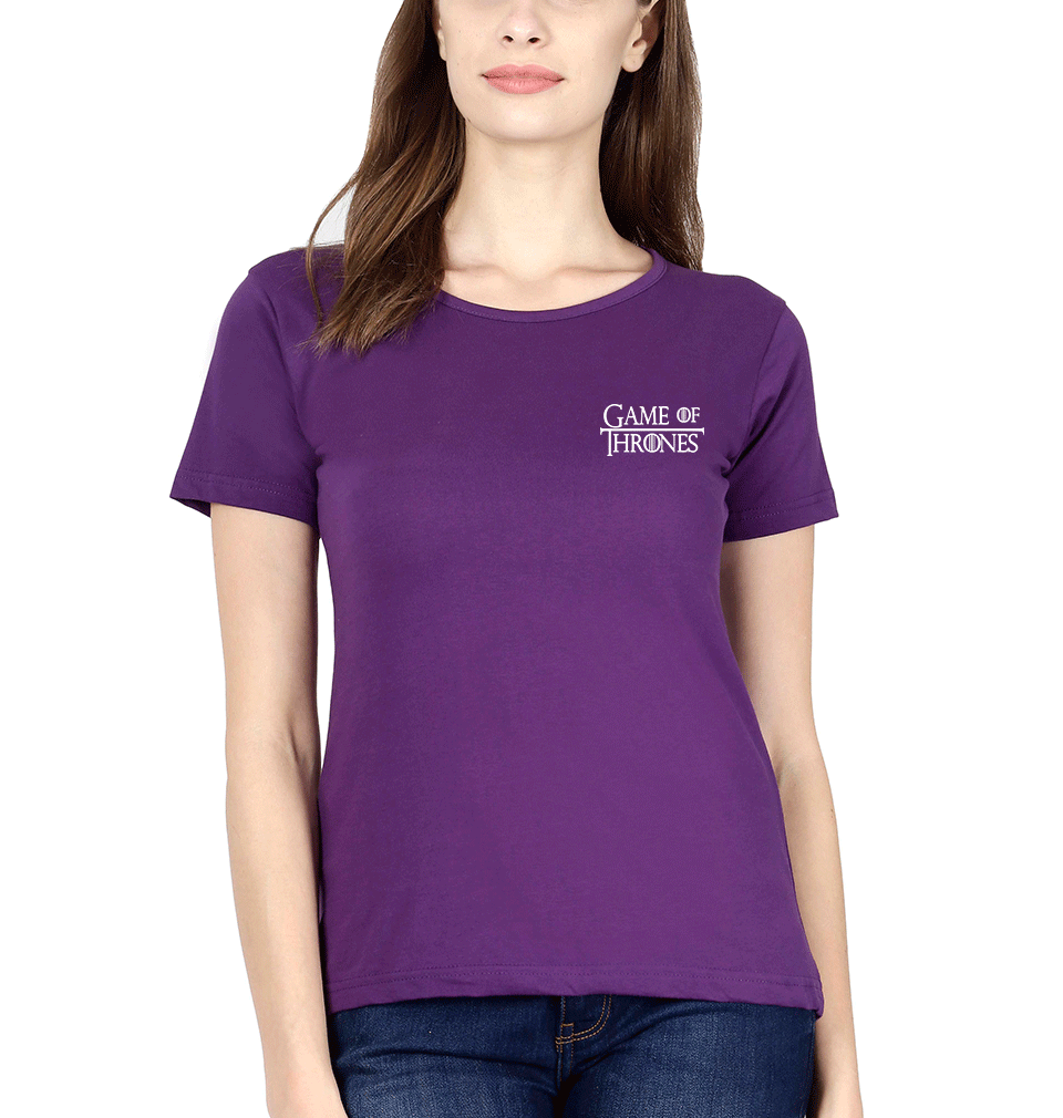 GOT Game Of Thrones Logo Womens Half Sleeves T-Shirts-FunkyTradition Half Sleeves T-Shirt FunkyTradition