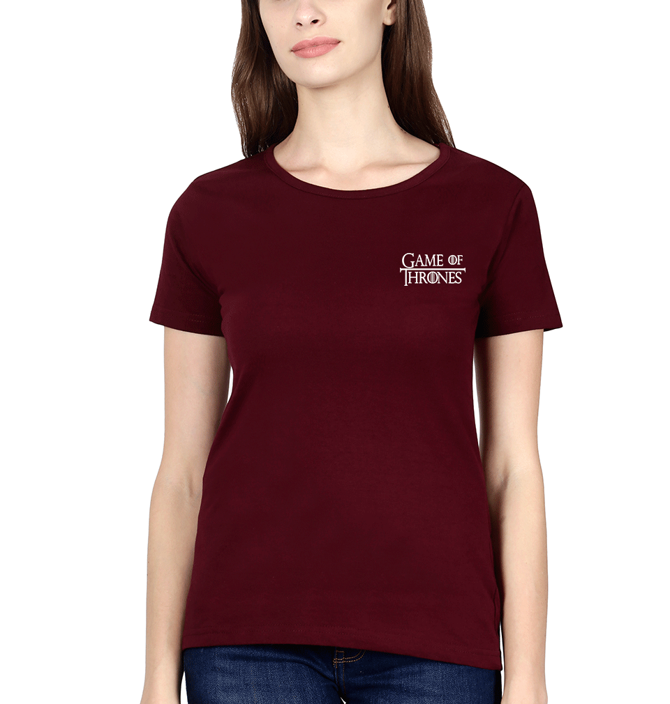 GOT Game Of Thrones Logo Womens Half Sleeves T-Shirts-FunkyTradition Half Sleeves T-Shirt FunkyTradition
