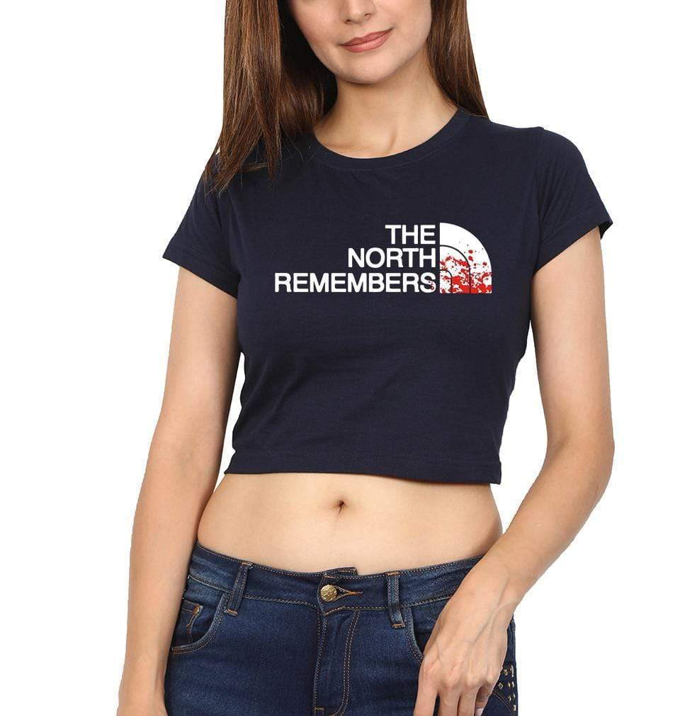 GOT Game Of Thrones North Remembers Womens Crop Top-FunkyTradition Half Sleeves T-Shirt FunkyTradition