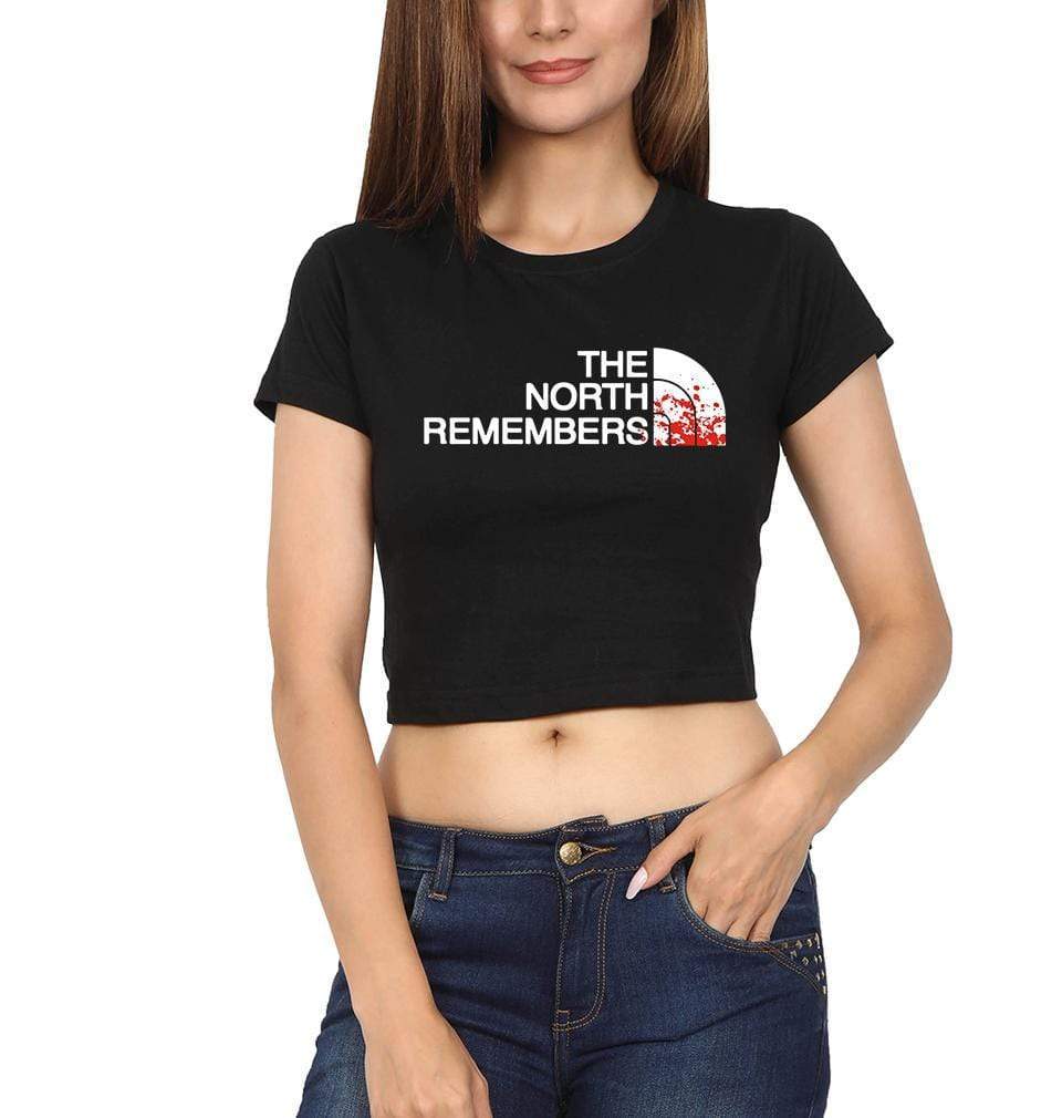 GOT Game Of Thrones North Remembers Womens Crop Top-FunkyTradition Half Sleeves T-Shirt FunkyTradition