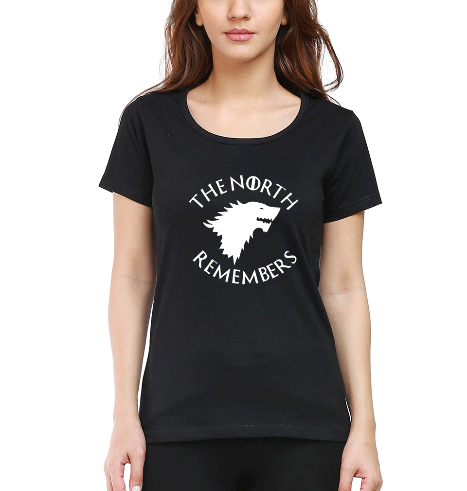 GOT Game Of Thrones North Remembers Womens Half Sleeves T-Shirts-FunkyTradition Half Sleeves T-Shirt FunkyTradition