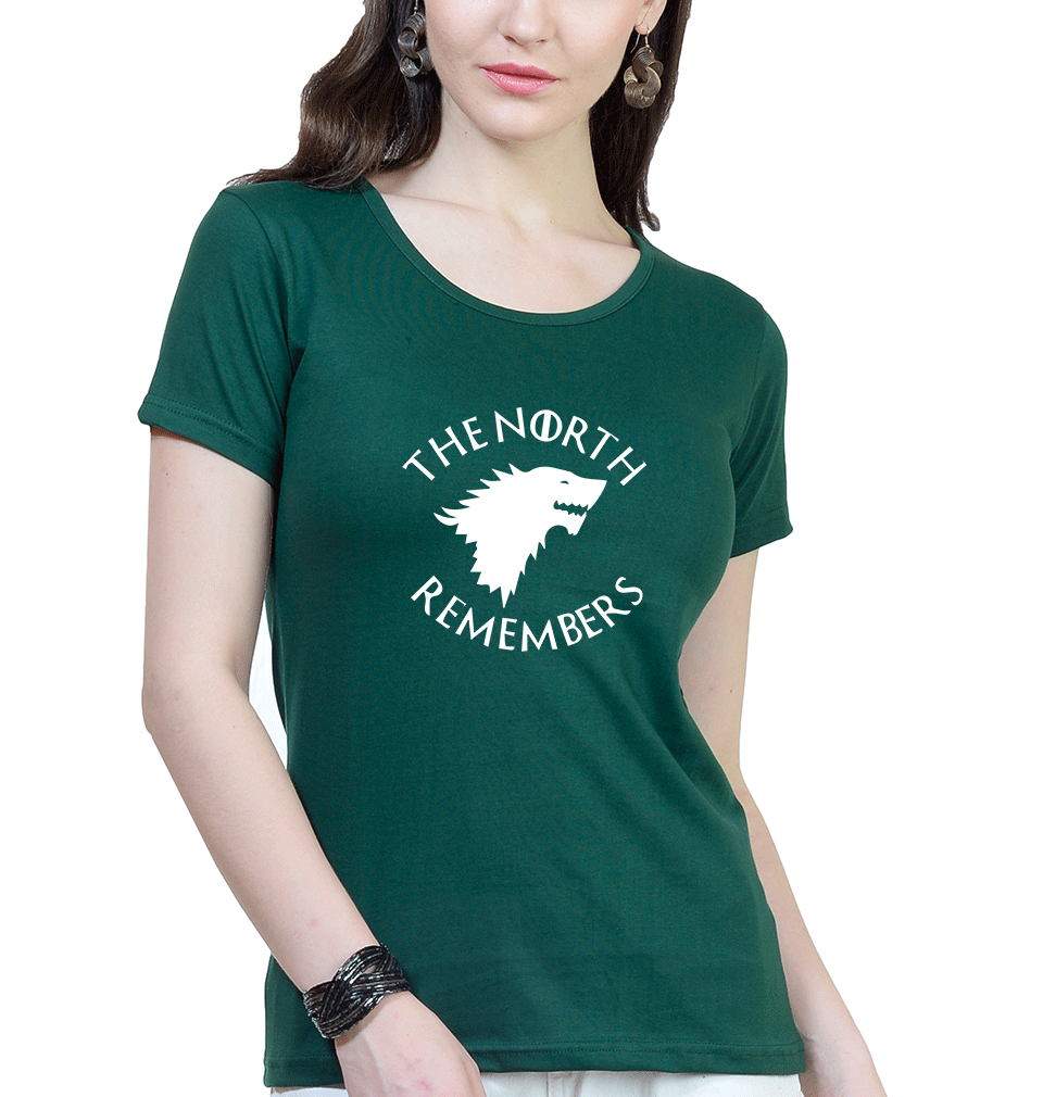 GOT Game Of Thrones North Remembers Womens Half Sleeves T-Shirts-FunkyTradition Half Sleeves T-Shirt FunkyTradition