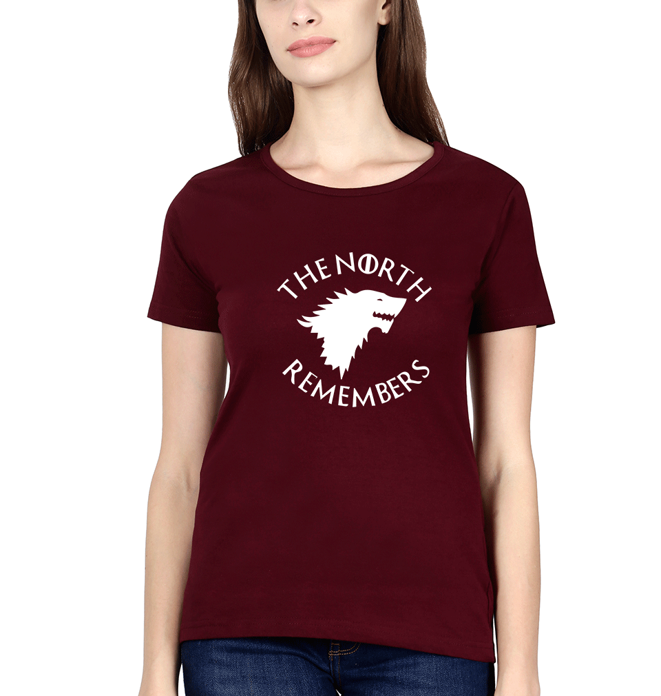 GOT Game Of Thrones North Remembers Womens Half Sleeves T-Shirts-FunkyTradition Half Sleeves T-Shirt FunkyTradition