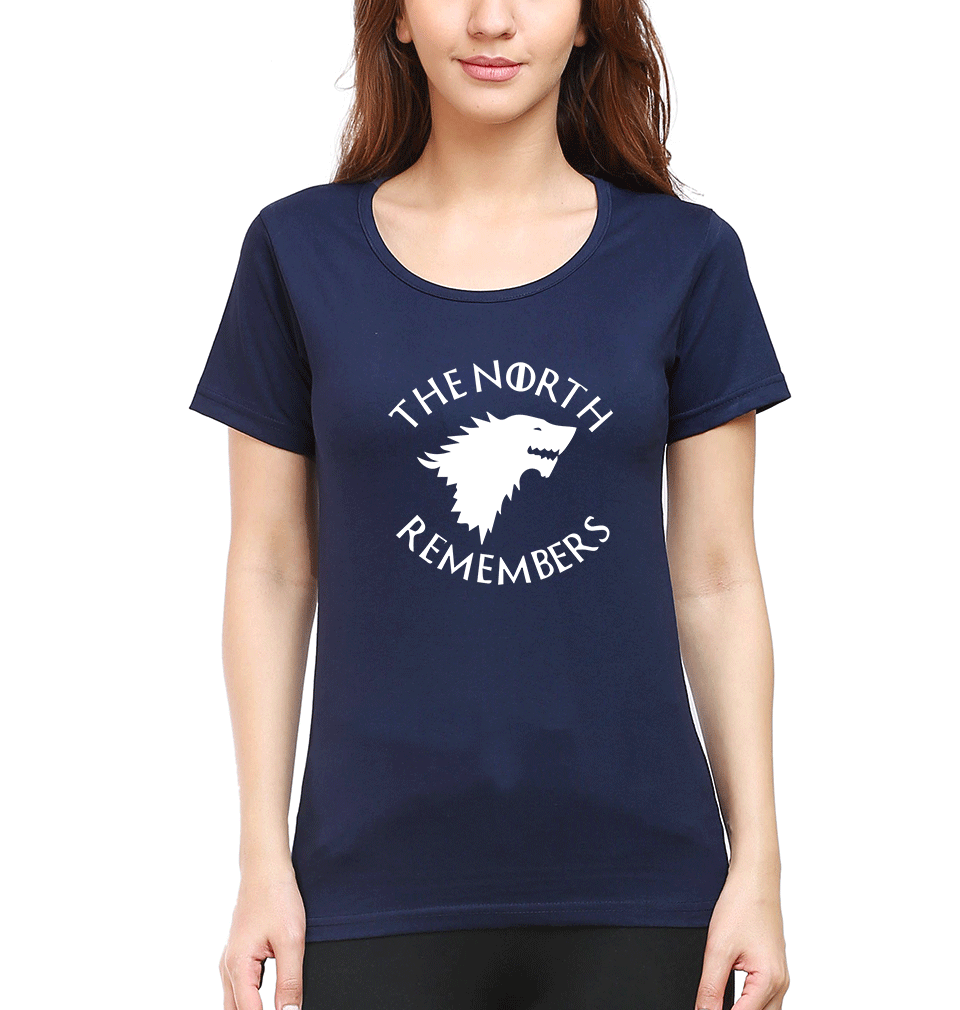GOT Game Of Thrones North Remembers Womens Half Sleeves T-Shirts-FunkyTradition Half Sleeves T-Shirt FunkyTradition