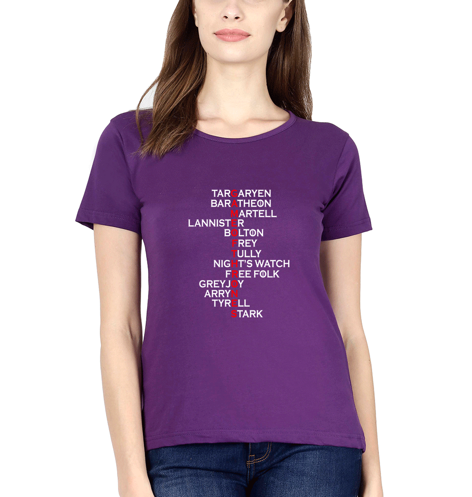 GOT Game Of Thrones Womens Half Sleeves T-Shirts-FunkyTradition Half Sleeves T-Shirt FunkyTradition