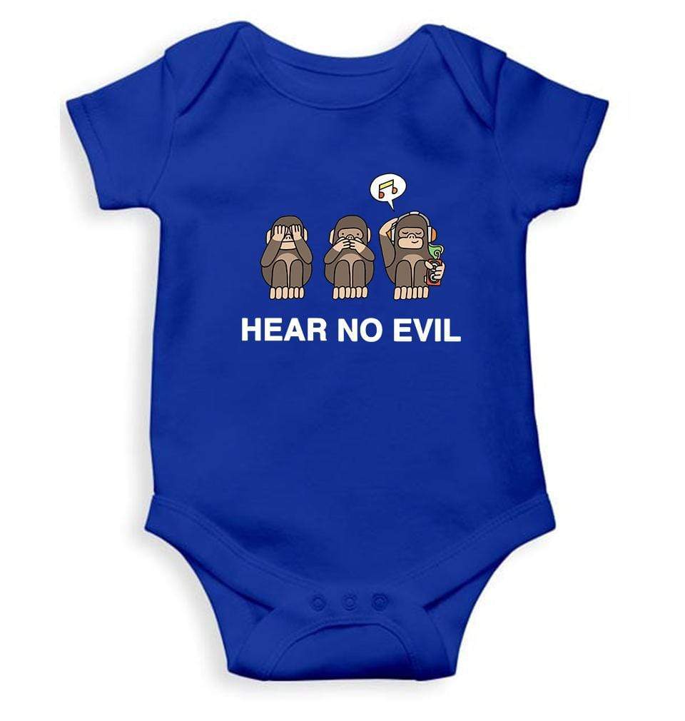 Hear no evil Rompers for Baby Boy- FunkyTradition FunkyTradition