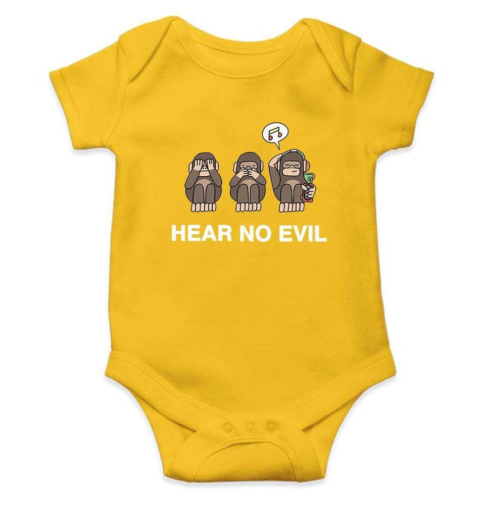 Hear no evil Rompers for Baby Boy- FunkyTradition FunkyTradition