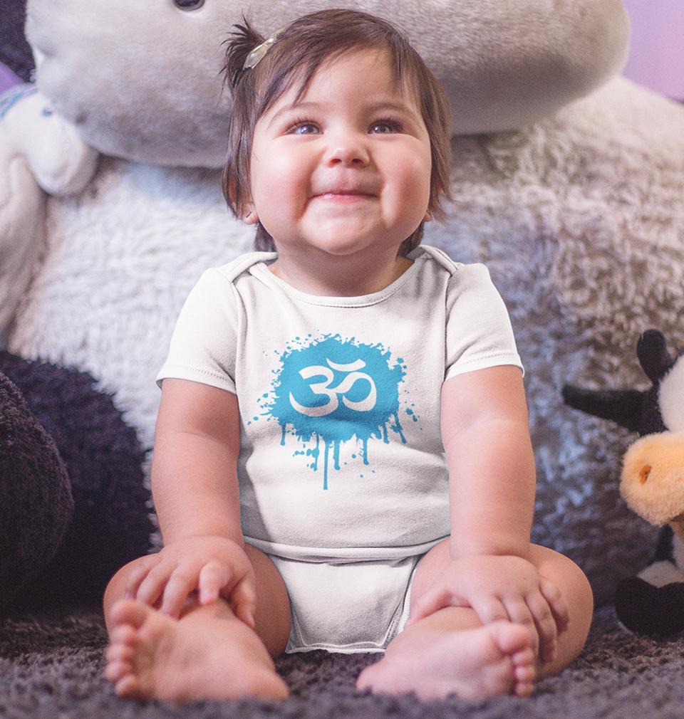 Hindi Om Symbol Rompers for Baby Girl- FunkyTradition FunkyTradition