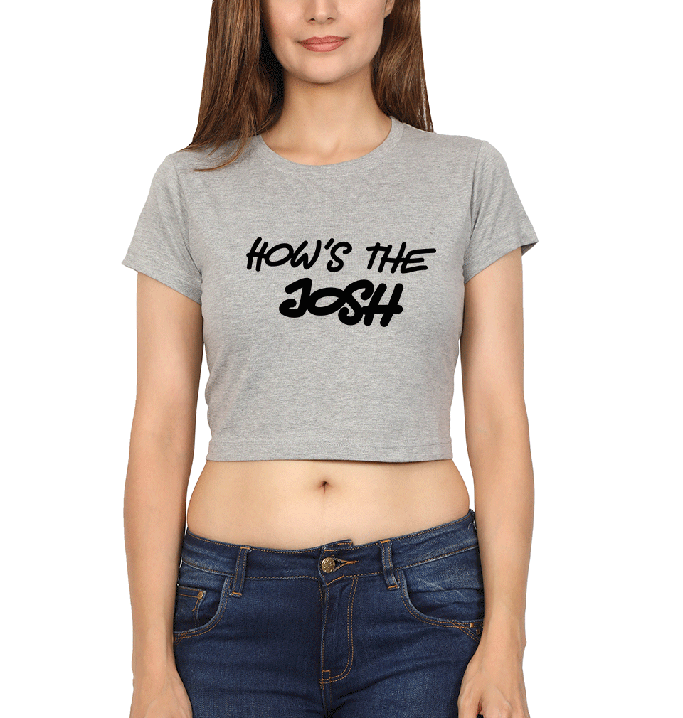 Hows The Josh Womens Crop Top-FunkyTradition Half Sleeves T-Shirt FunkyTradition
